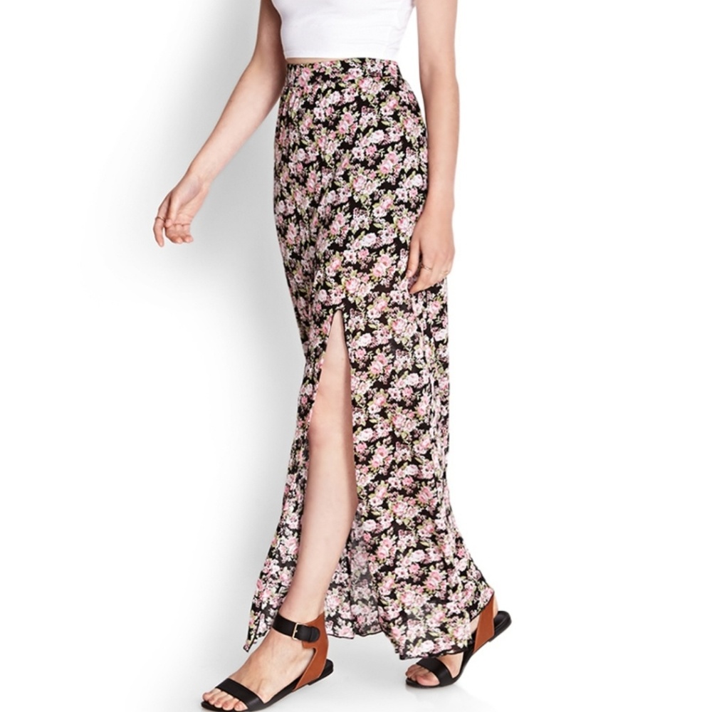 Forever 21 floral maxi skirt